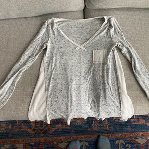 Free People (We the Free) soft long-sleeved gray/white shirt